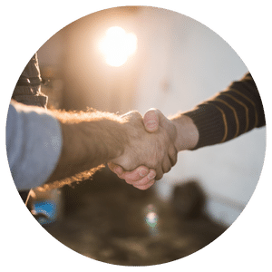 service advisor and customer shaking hands