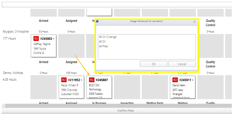 Technician Assignment Improvements