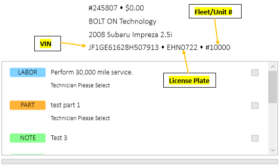 Work Order Detail Screen